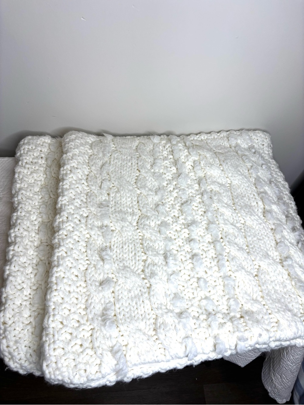 Pottery Barn Cream Cable Knit Zippered Pillow Covers -Set of 2